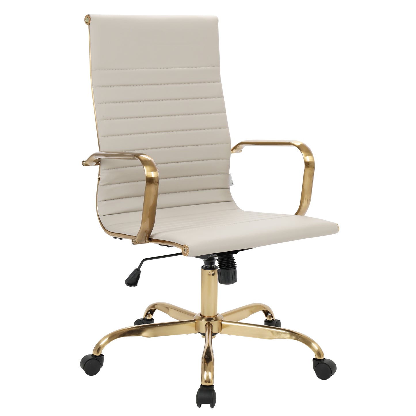 Harris High-Back Faux Leather Office Chair With Gold Frame