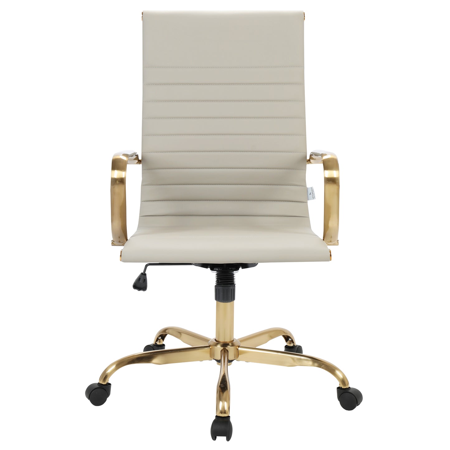 Harris High-Back Faux Leather Office Chair With Gold Frame