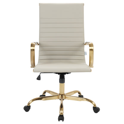 Harris High-Back Faux Leather Office Chair With Gold Frame