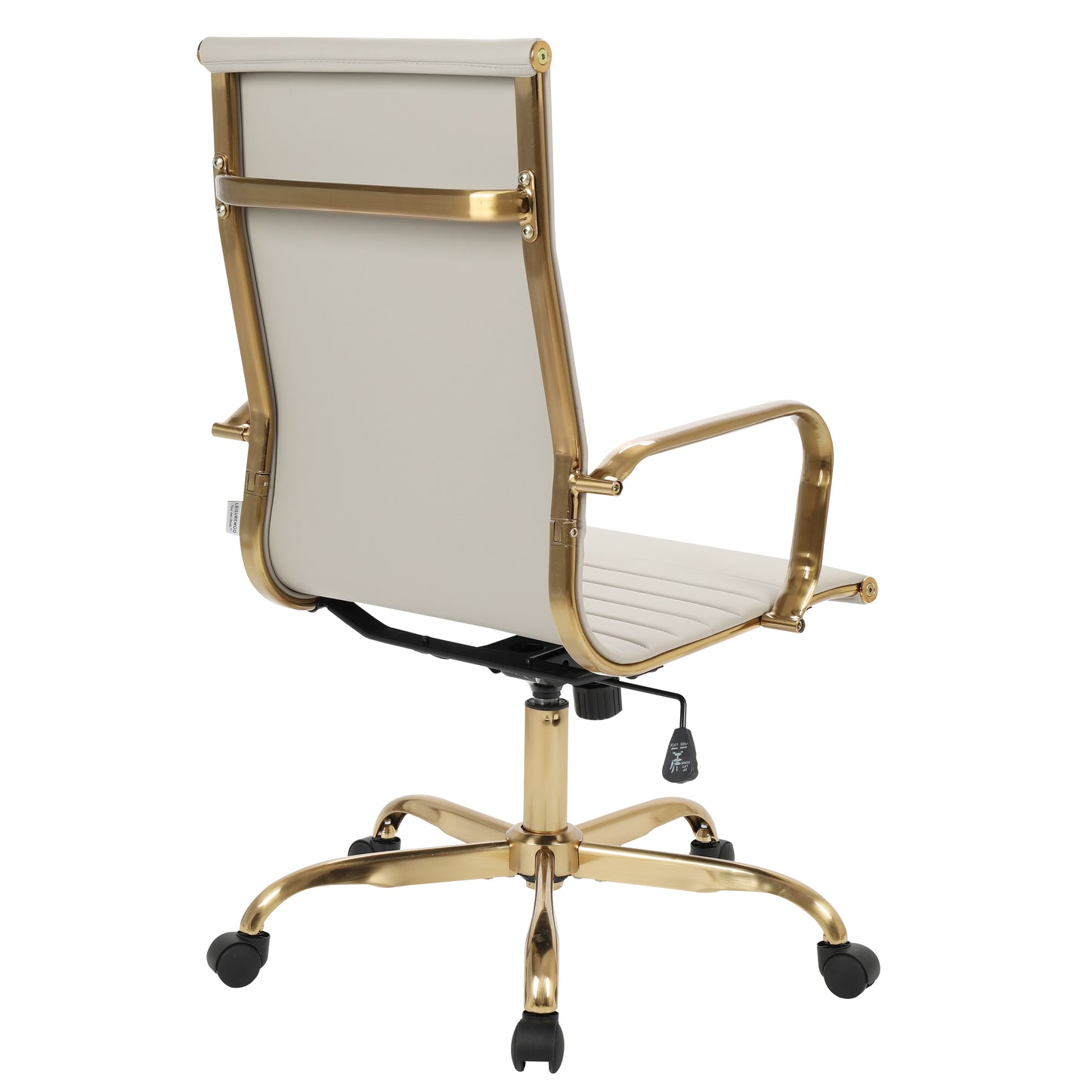 Harris High-Back Faux Leather Office Chair With Gold Frame