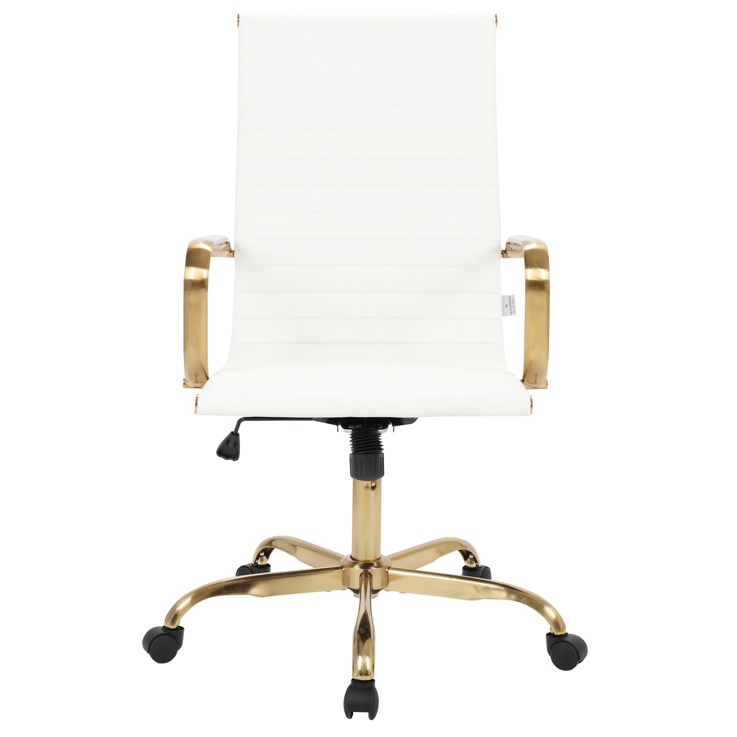Harris High-Back Faux Leather Office Chair With Gold Frame