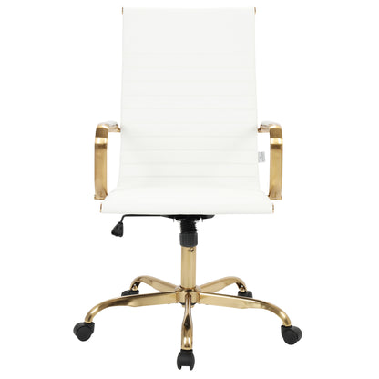 Harris High-Back Faux Leather Office Chair With Gold Frame