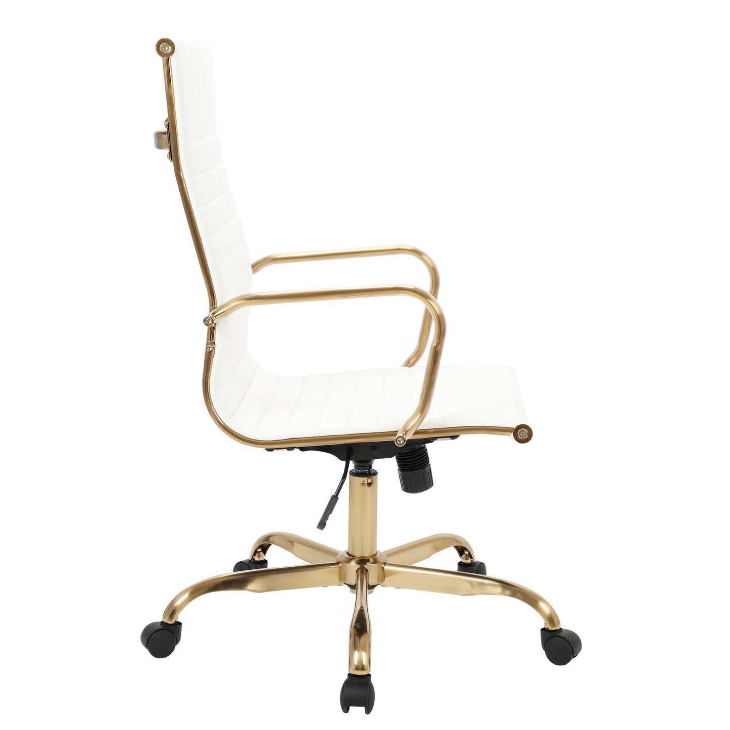 Harris High-Back Faux Leather Office Chair With Gold Frame