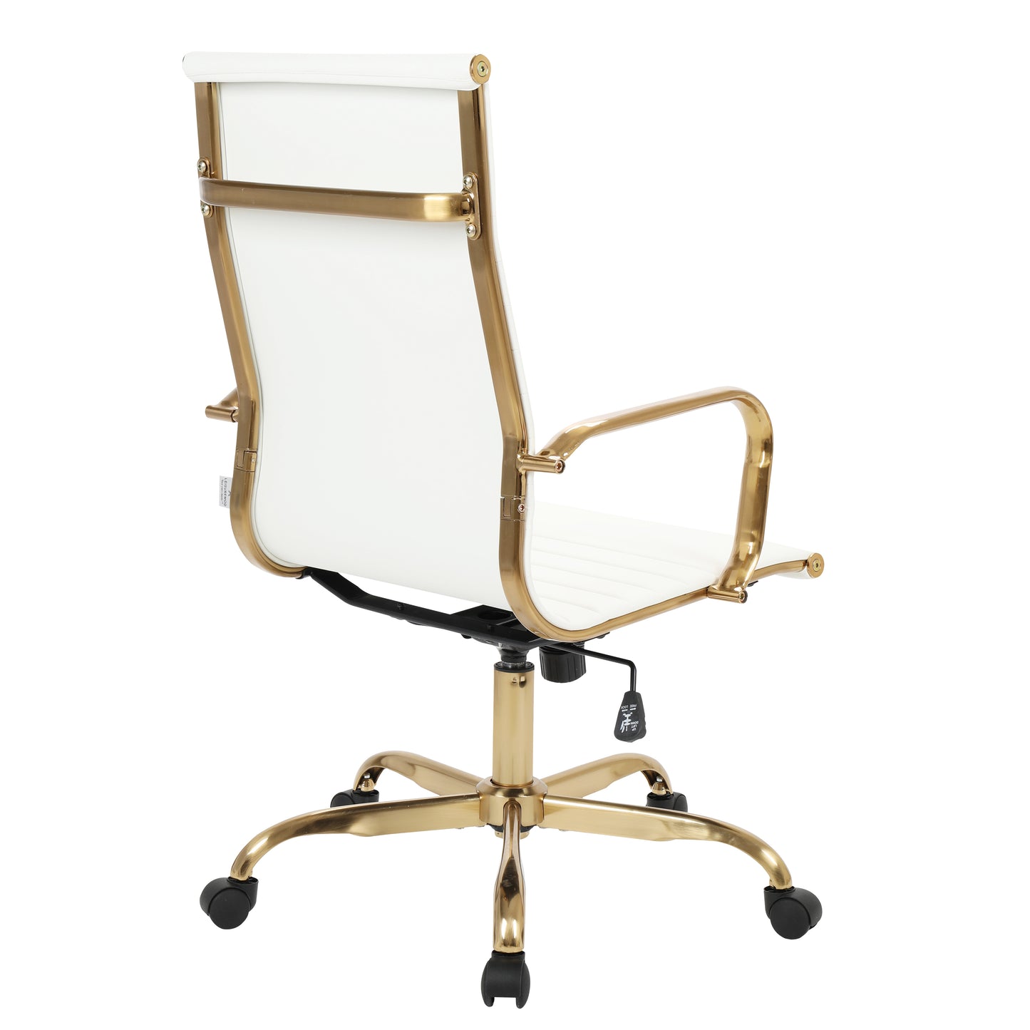 Harris High-Back Faux Leather Office Chair With Gold Frame