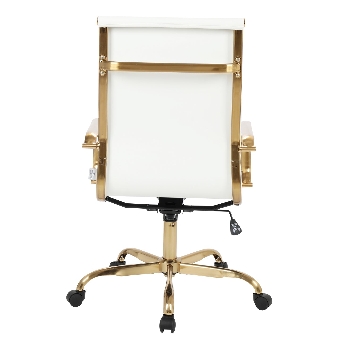 Harris High-Back Faux Leather Office Chair With Gold Frame