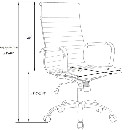 Harris High-Back Faux Leather Office Chair With Gold Frame