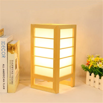 Japanese-Style Wooden Table Lamp