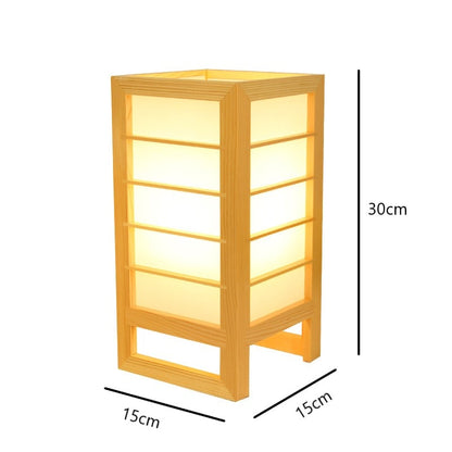 Japanese-Style Wooden Table Lamp