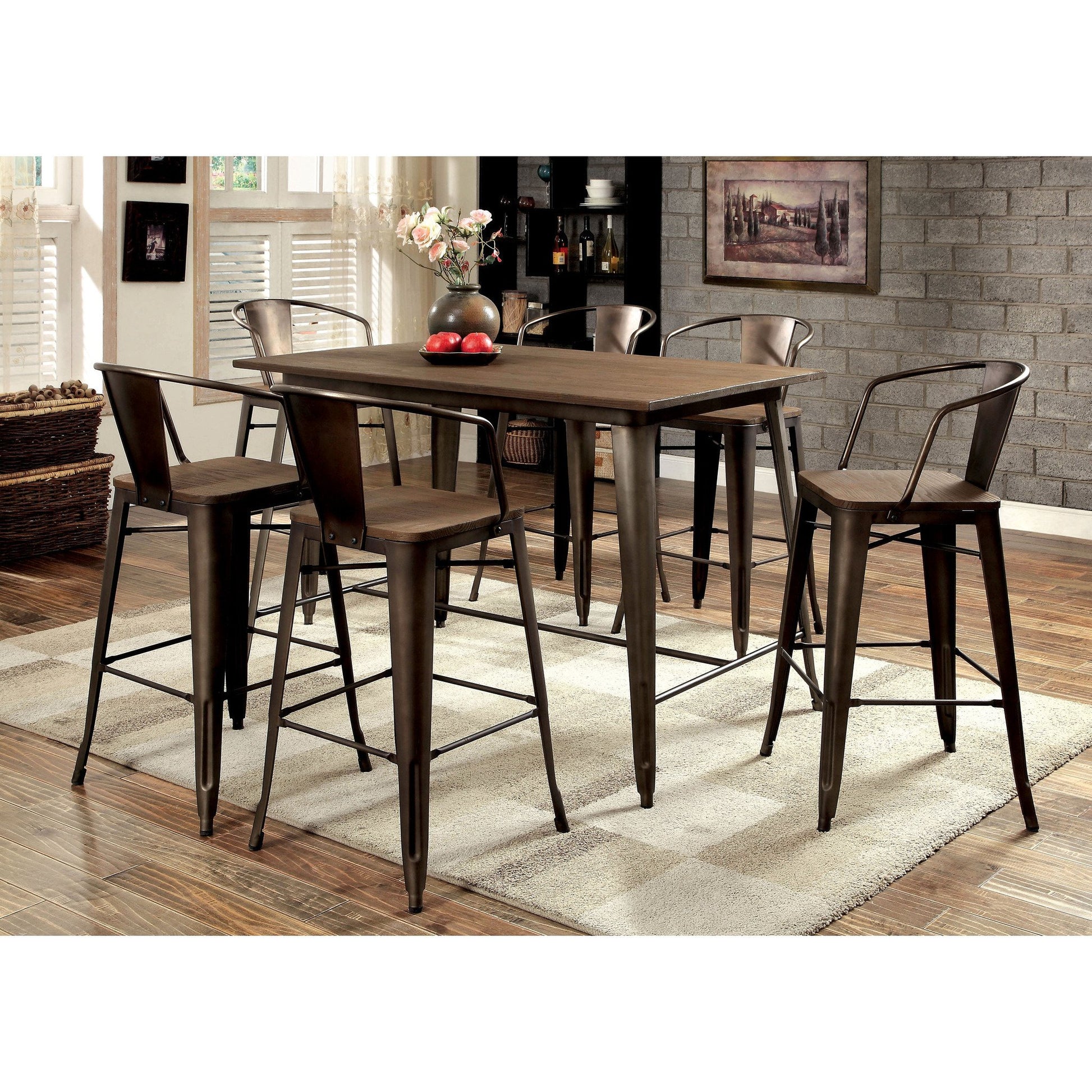 Reming II Industrial Counter Height Dining Chair (Set of 2) in Natural Elm - living-essentials