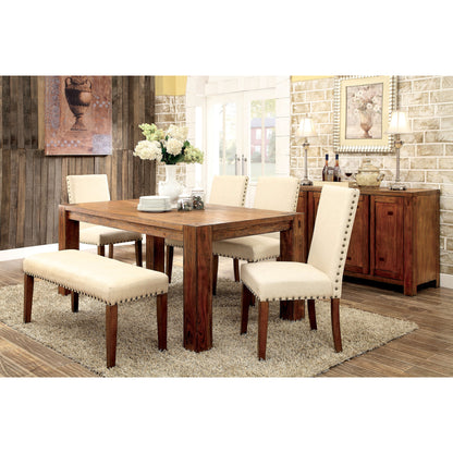 Erwin Contemporary Fabric Dining Bench in Natural Tone - living-essentials