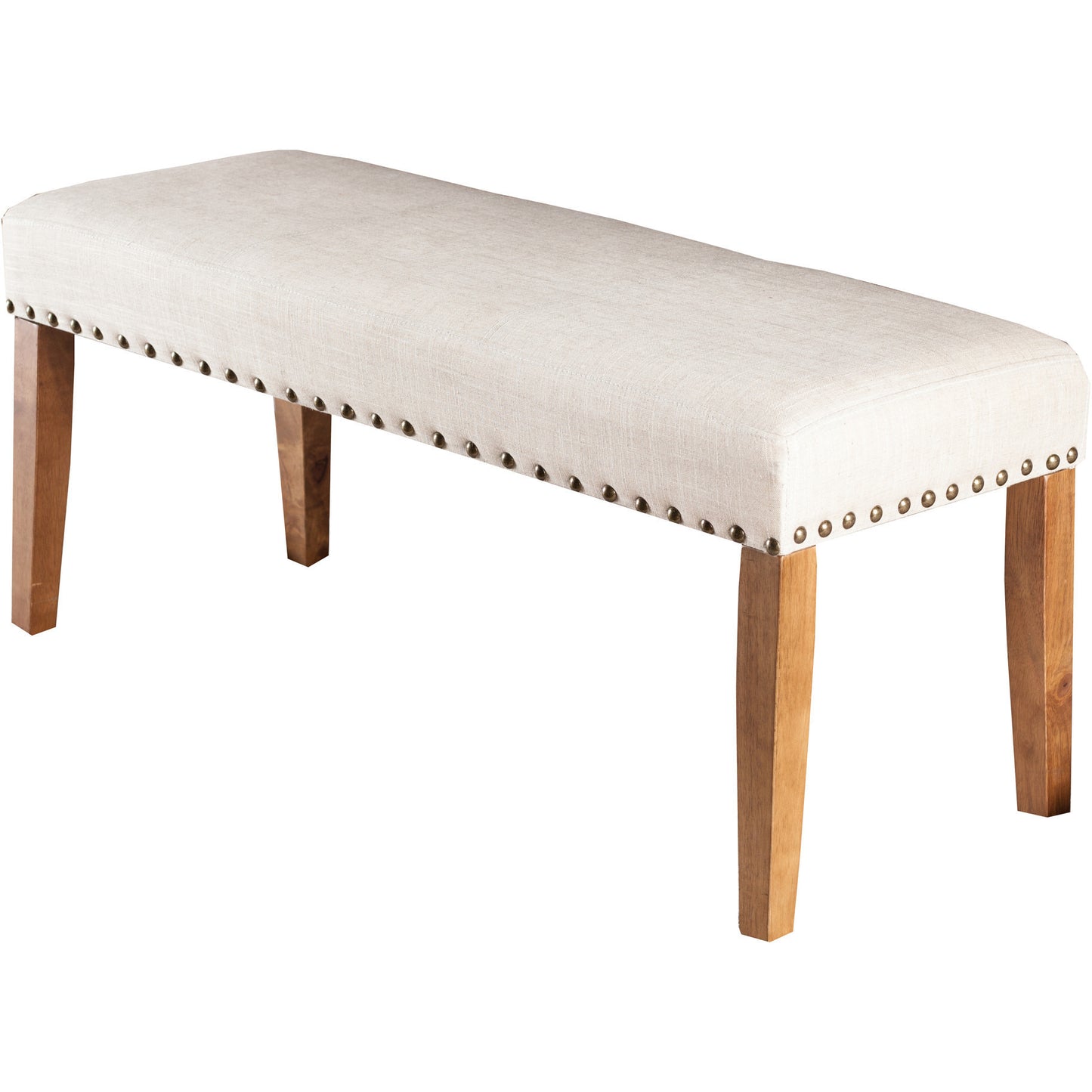 Erwin Contemporary Fabric Dining Bench in Natural Tone - living-essentials