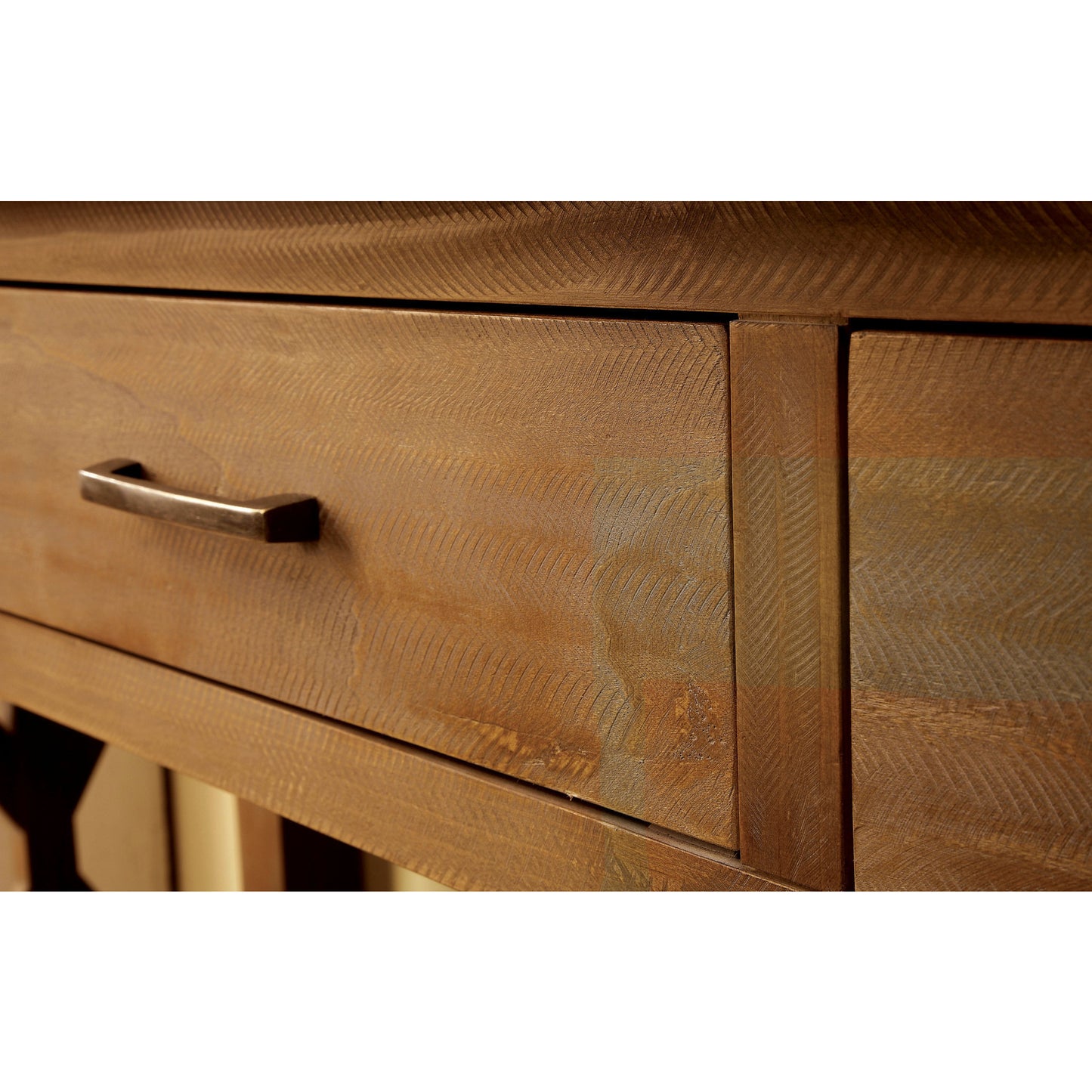 Erwin Industrial Galvanized Iron Top Server in Natural Tone - living-essentials