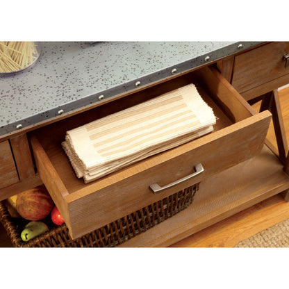 Erwin Industrial Galvanized Iron Top Server in Natural Tone - living-essentials