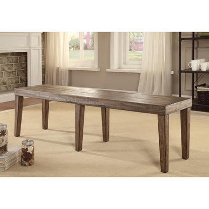 Sozier Contemporary Wooden Dining Bench in Rustic Oak - living-essentials
