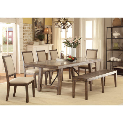 Sozier Contemporary Wooden Dining Bench in Rustic Oak - living-essentials