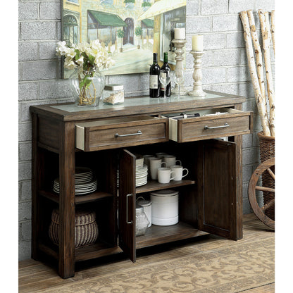 Sozier Contemporary Dining Server in Rustic Oak - living-essentials