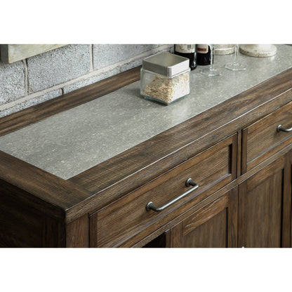Sozier Contemporary Dining Server in Rustic Oak - living-essentials