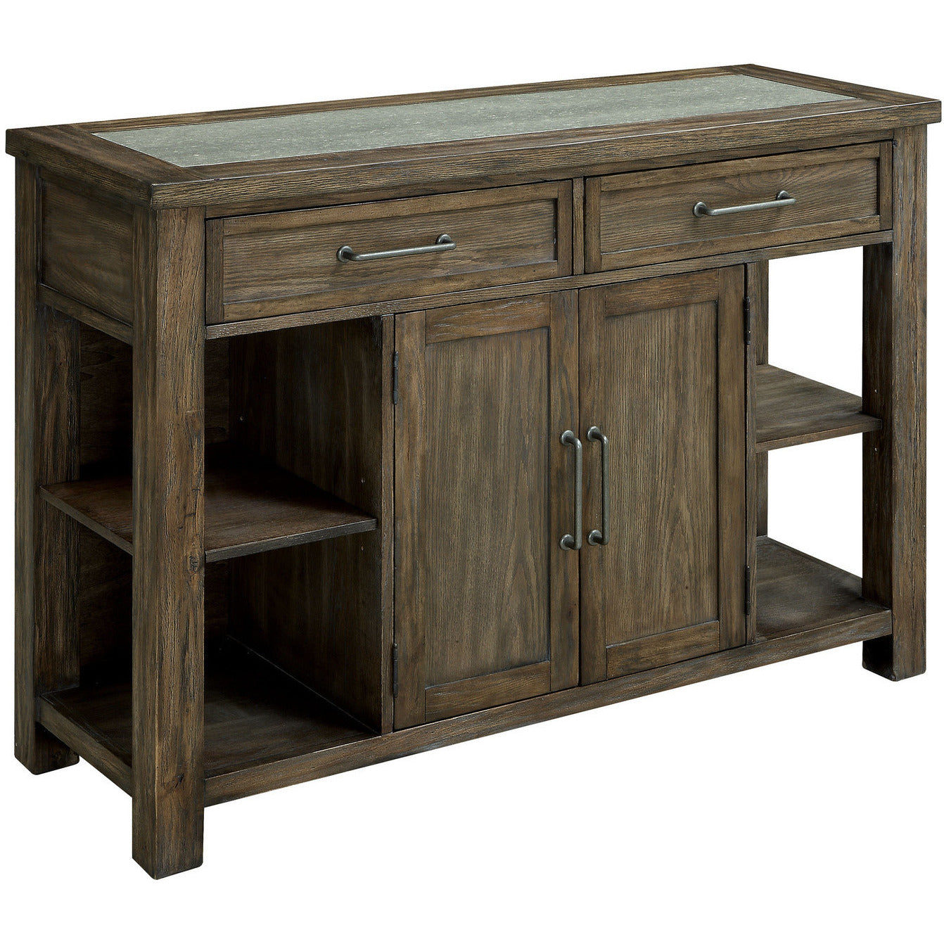 Sozier Contemporary Dining Server in Rustic Oak - living-essentials