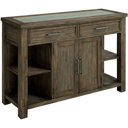 Sozier Contemporary Dining Server in Rustic Oak - living-essentials