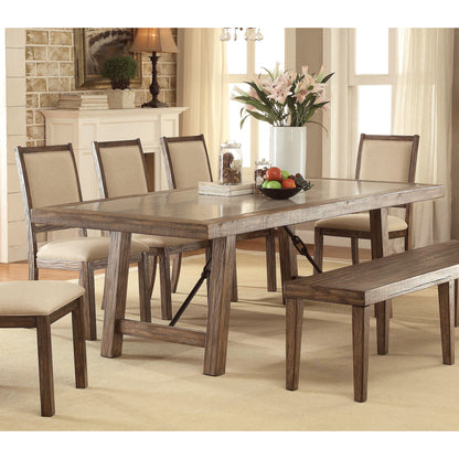 Sozier Contemporary Two Tone Dining Table in Rustic Oak - living-essentials