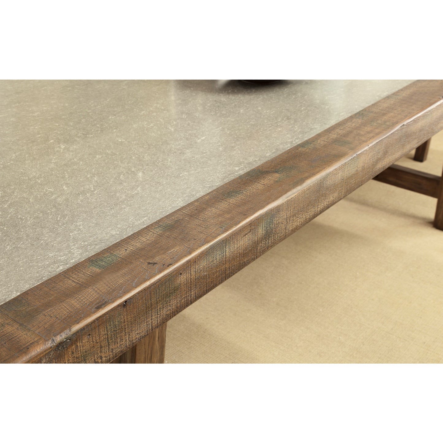 Sozier Contemporary Two Tone Dining Table in Rustic Oak - living-essentials