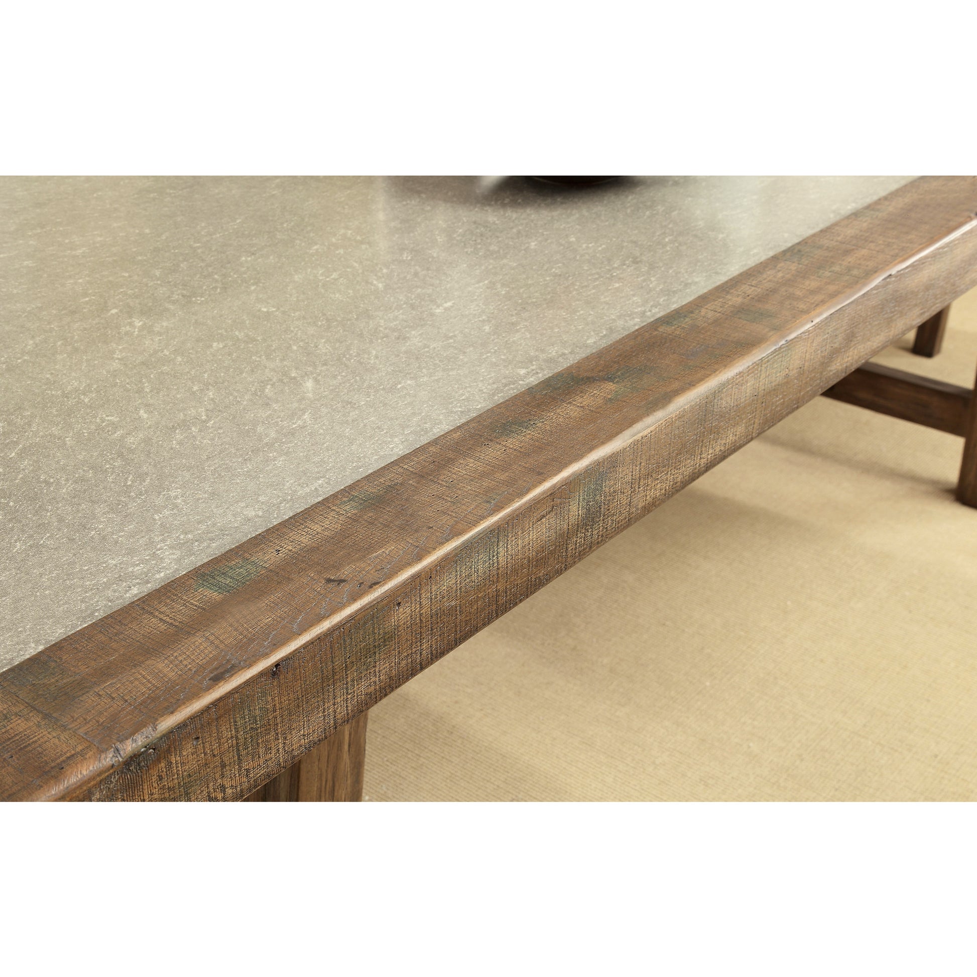 Sozier Contemporary Two Tone Dining Table in Rustic Oak - living-essentials