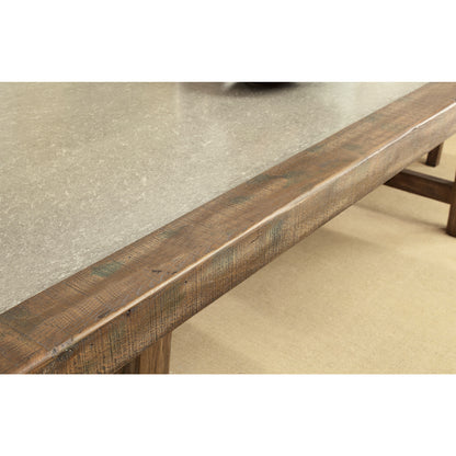 Sozier Contemporary Two Tone Dining Table in Rustic Oak - living-essentials