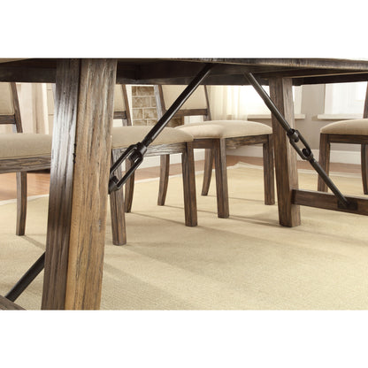 Sozier Contemporary Two Tone Dining Table in Rustic Oak - living-essentials