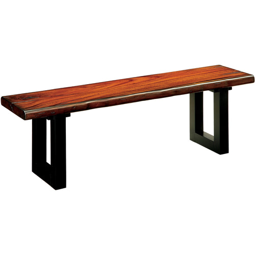 Heston Contemporary Two Tone Dining Bench in Tobacco Oak - living-essentials