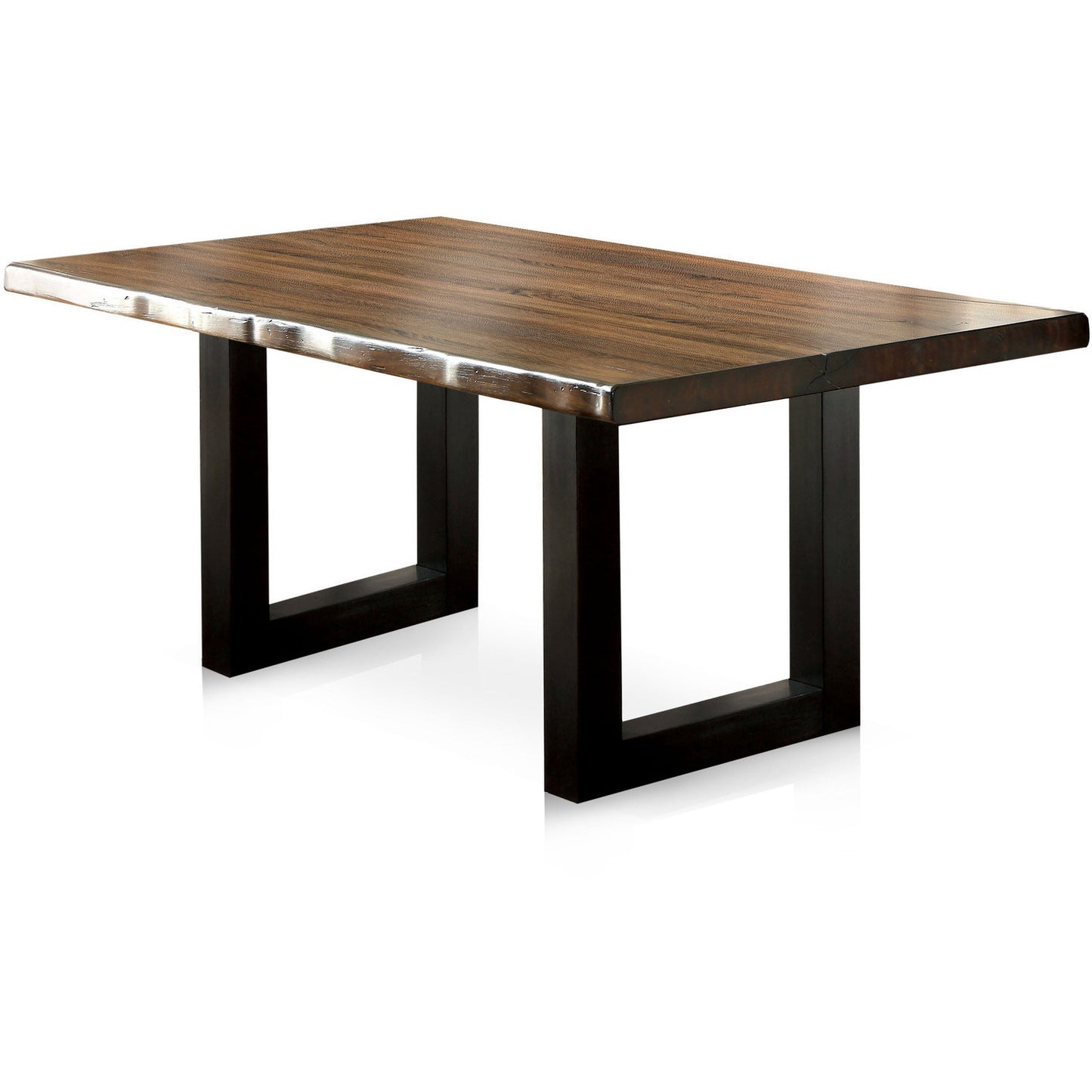 Heston Contemporary Two Tone Dining Table in Tobacco Oak - living-essentials