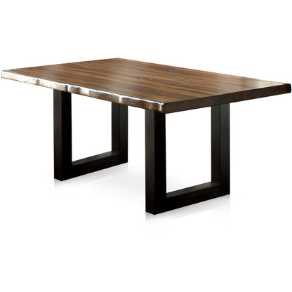 Heston Contemporary Two Tone Dining Table in Tobacco Oak - living-essentials