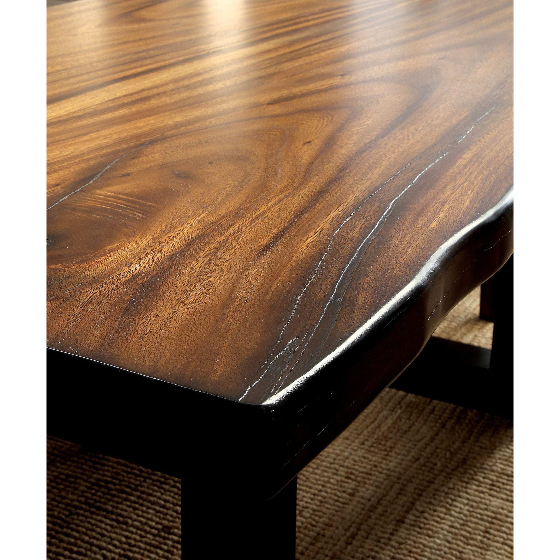 Heston Contemporary Two Tone Dining Table in Tobacco Oak - living-essentials