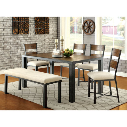 Lena I Industrial Dining Bench in Gray - living-essentials