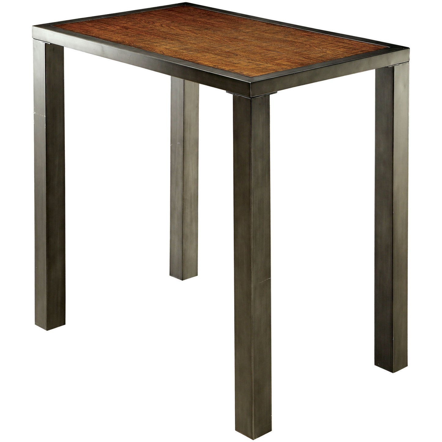 Lena III Industrial Rectangular Bar Table in Weathered Oak - living-essentials