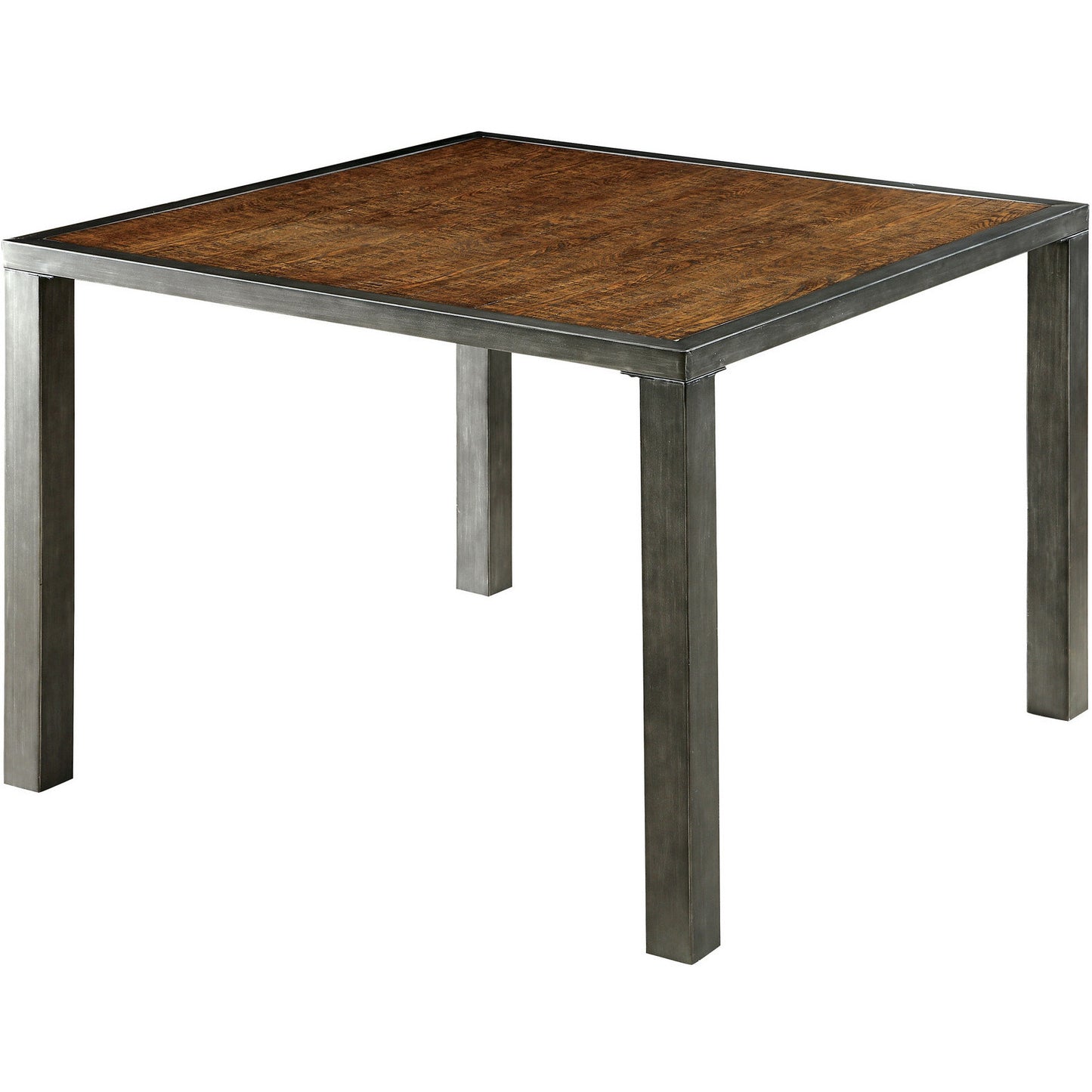 Lena II Industrial Counter Height Dining Table in Weathered Oak - living-essentials