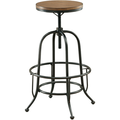 Nestor I Industrial Swivel Bar Stool (Set of 2) in Medium Oak - living-essentials