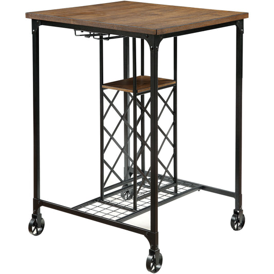 Nestor I Industrial Bar Table in Medium Oak - living-essentials