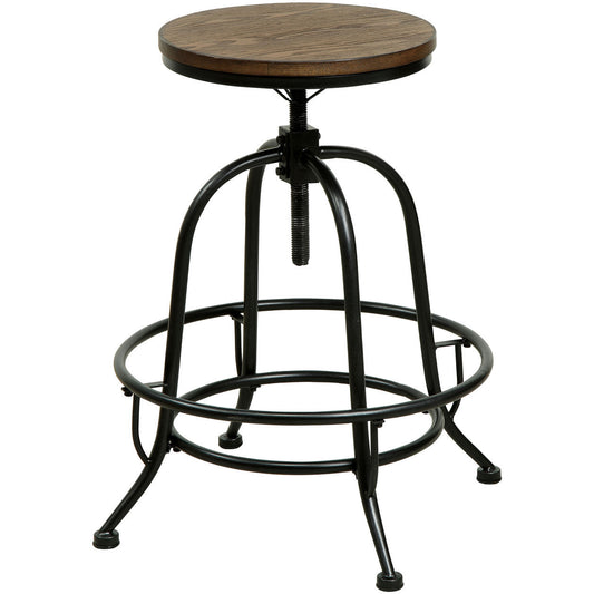 Nestor II Industrial Swivel Counter Height Stool (Set of 2) in Medium Oak - living-essentials