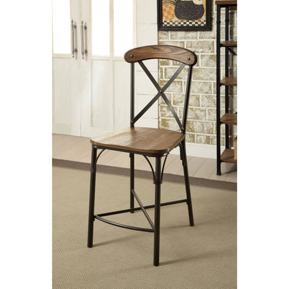 Decone II Industrial Metal Counter Height Dining Chair (Set of 2) in Bronze - living-essentials