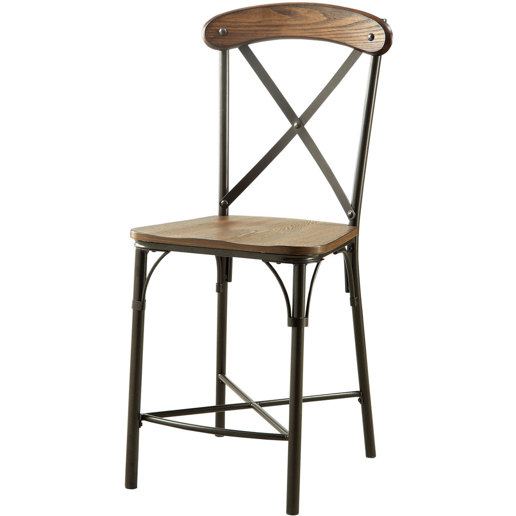 Decone II Industrial Metal Counter Height Dining Chair (Set of 2) in Bronze - living-essentials