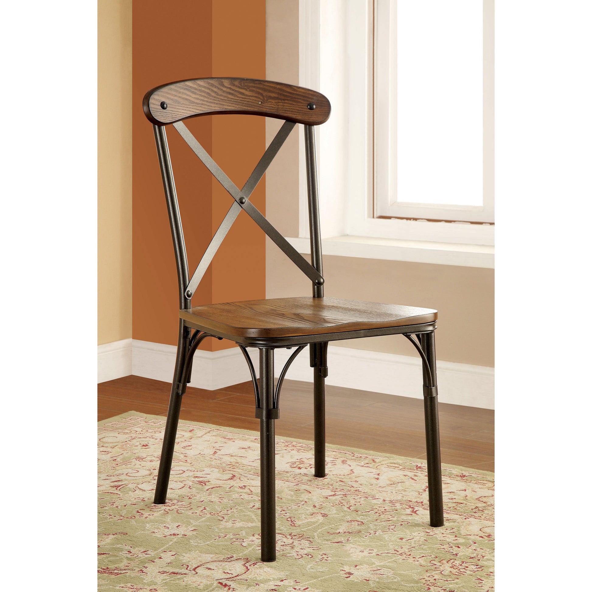 Decone Industrial Metal Dining Chair (Set of 2 ) in Bronze - living-essentials