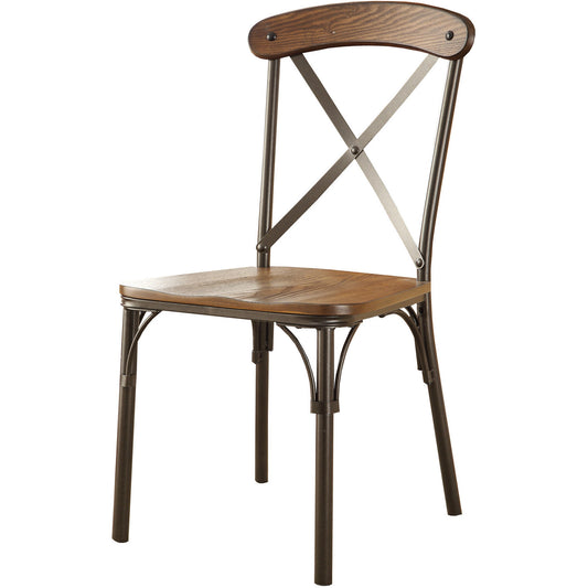 Decone Industrial Metal Dining Chair (Set of 2 ) in Bronze - living-essentials