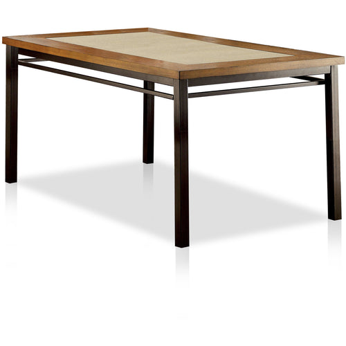 Jalen Industrial Rectangular Concrete Insert Dining Table in Bronze - living-essentials