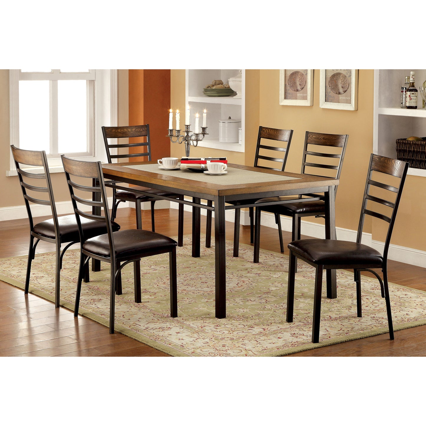 Jalen Industrial Rectangular Concrete Insert Dining Table in Bronze - living-essentials