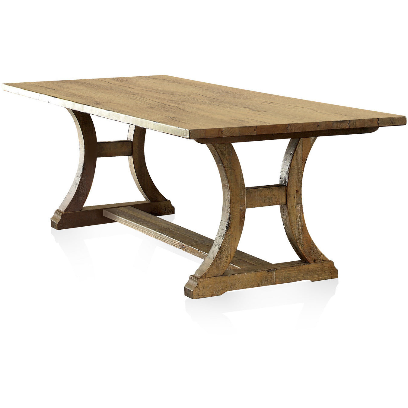 Anita Industrial Dining Table in Rustic Pine - living-essentials