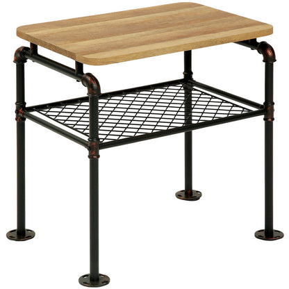 Inell Industrial Pipe-Inspired End Table in Antique Black - living-essentials