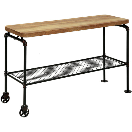 Inell Industrial Pipe-Inspired Sofa Table in Antique Black - living-essentials