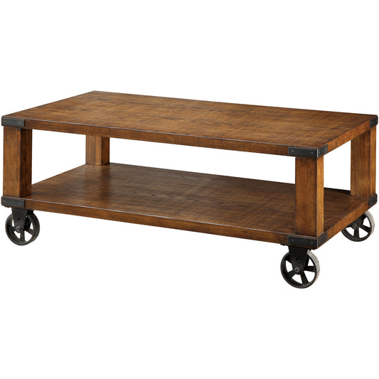 Huntley Transitional Coffee Table in Dark Oak - living-essentials