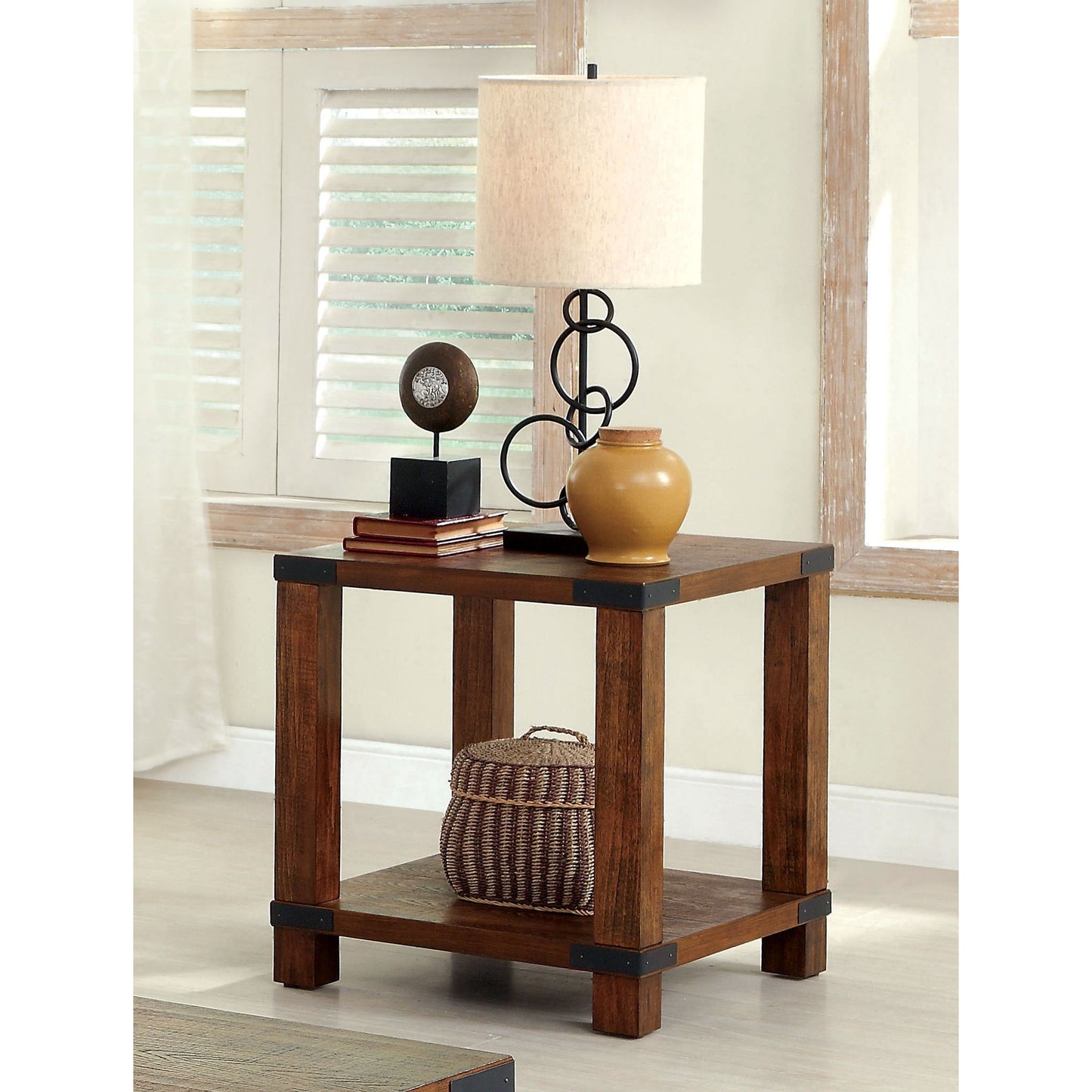 Huntley Transitional End Table in Dark Oak - living-essentials