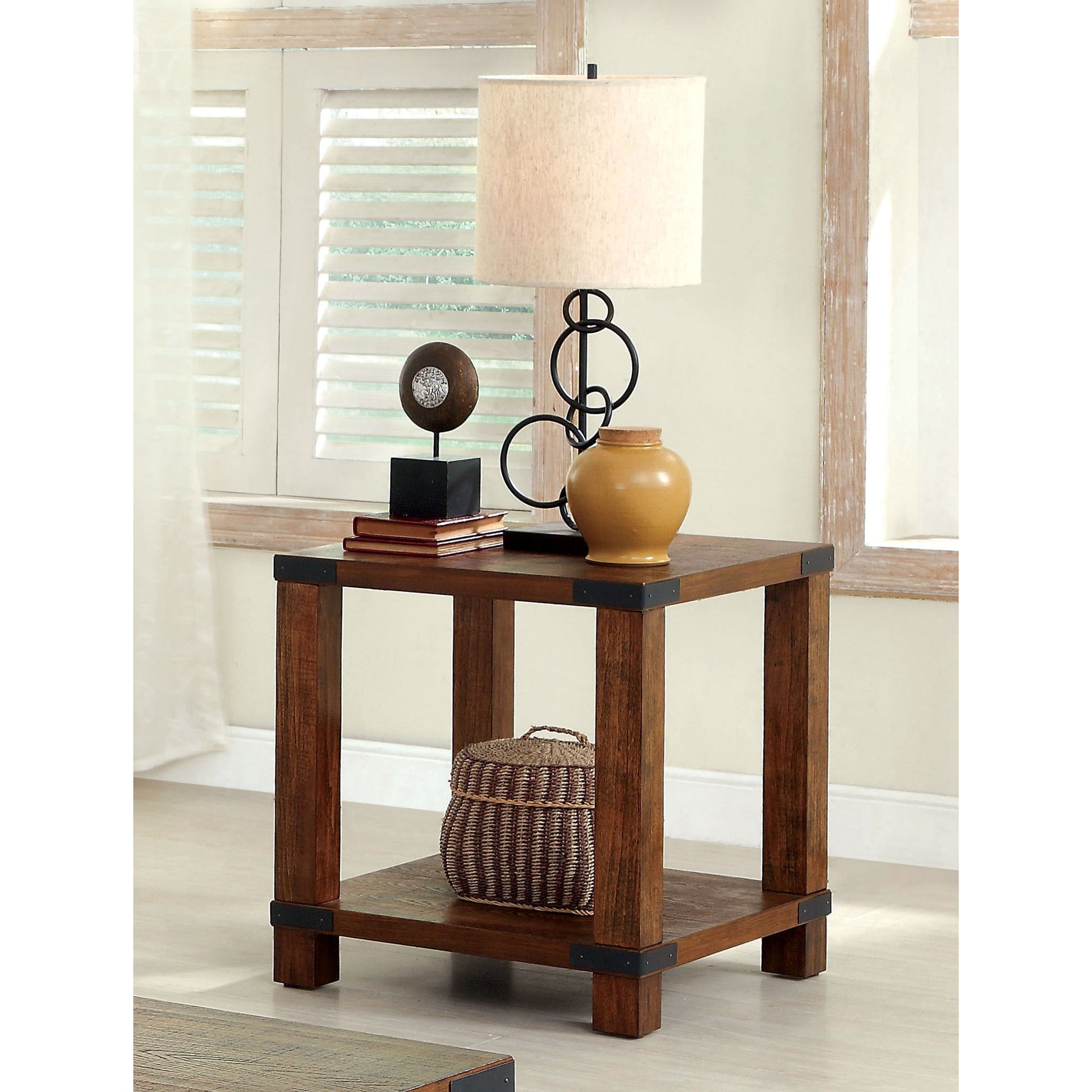 Huntley Transitional End Table in Dark Oak - living-essentials